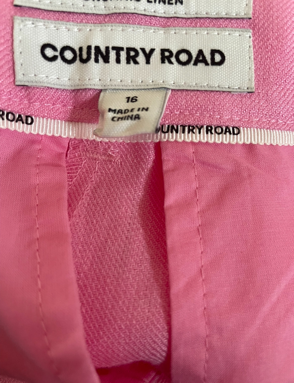 Country Road Pink Organic Linen Pants