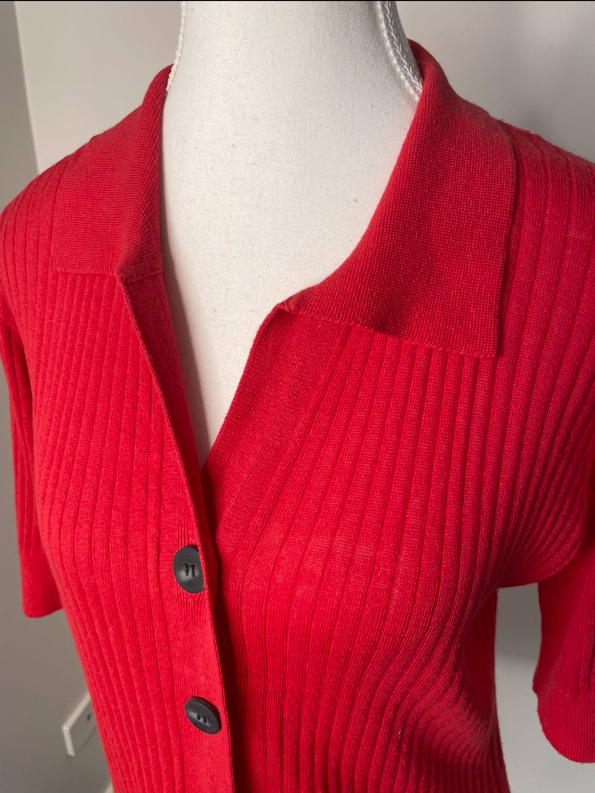 Skin & Threads Short Sleeved Red Knit Polo