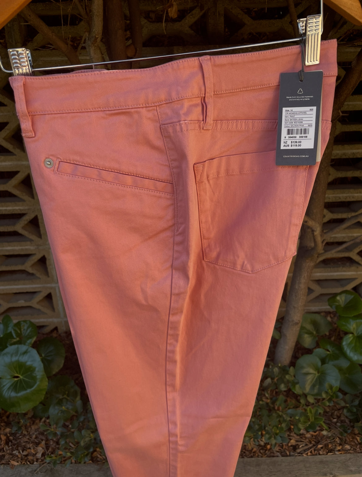Country Road Sateen Salmon Pink Jean