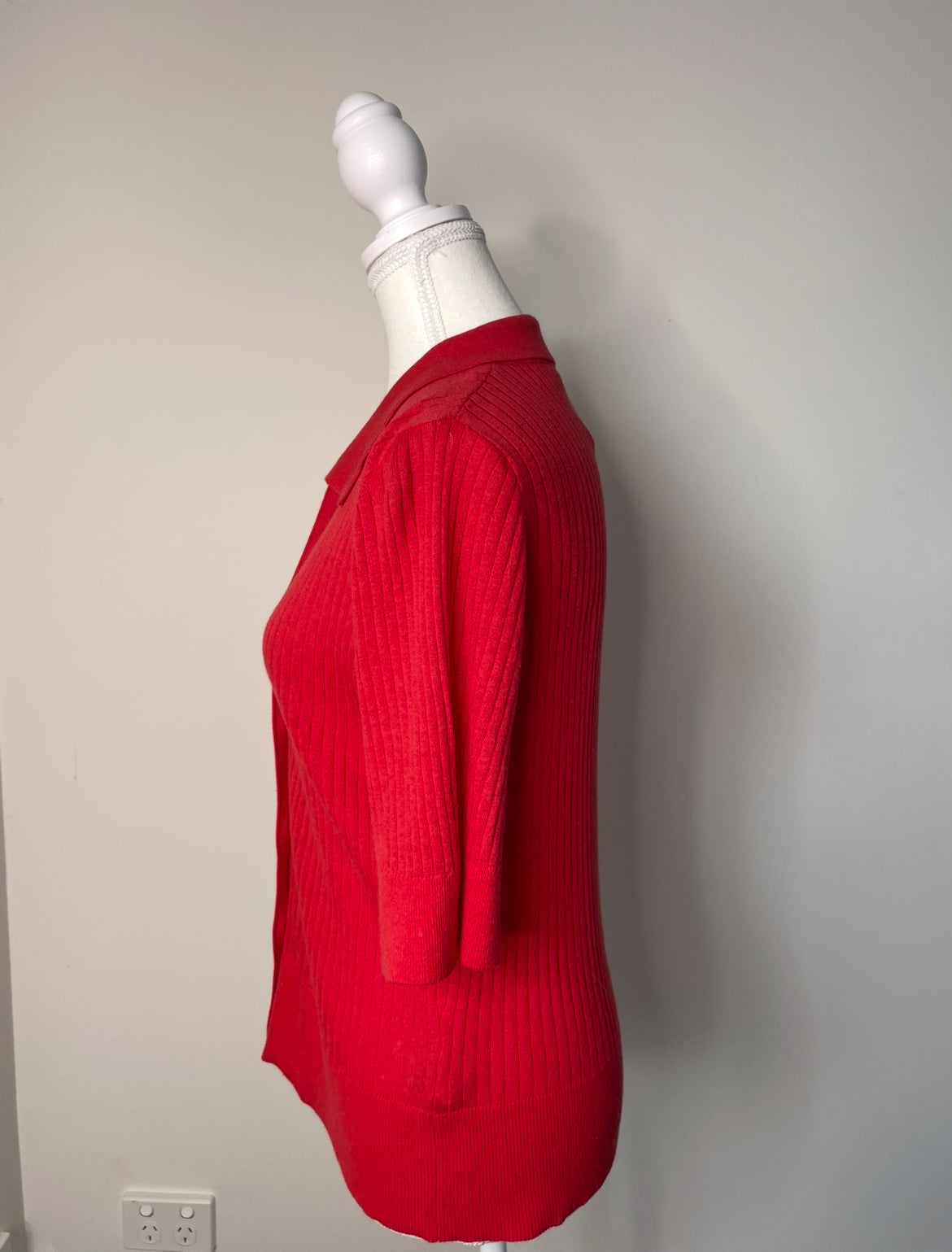 Skin & Threads Short Sleeved Red Knit Polo