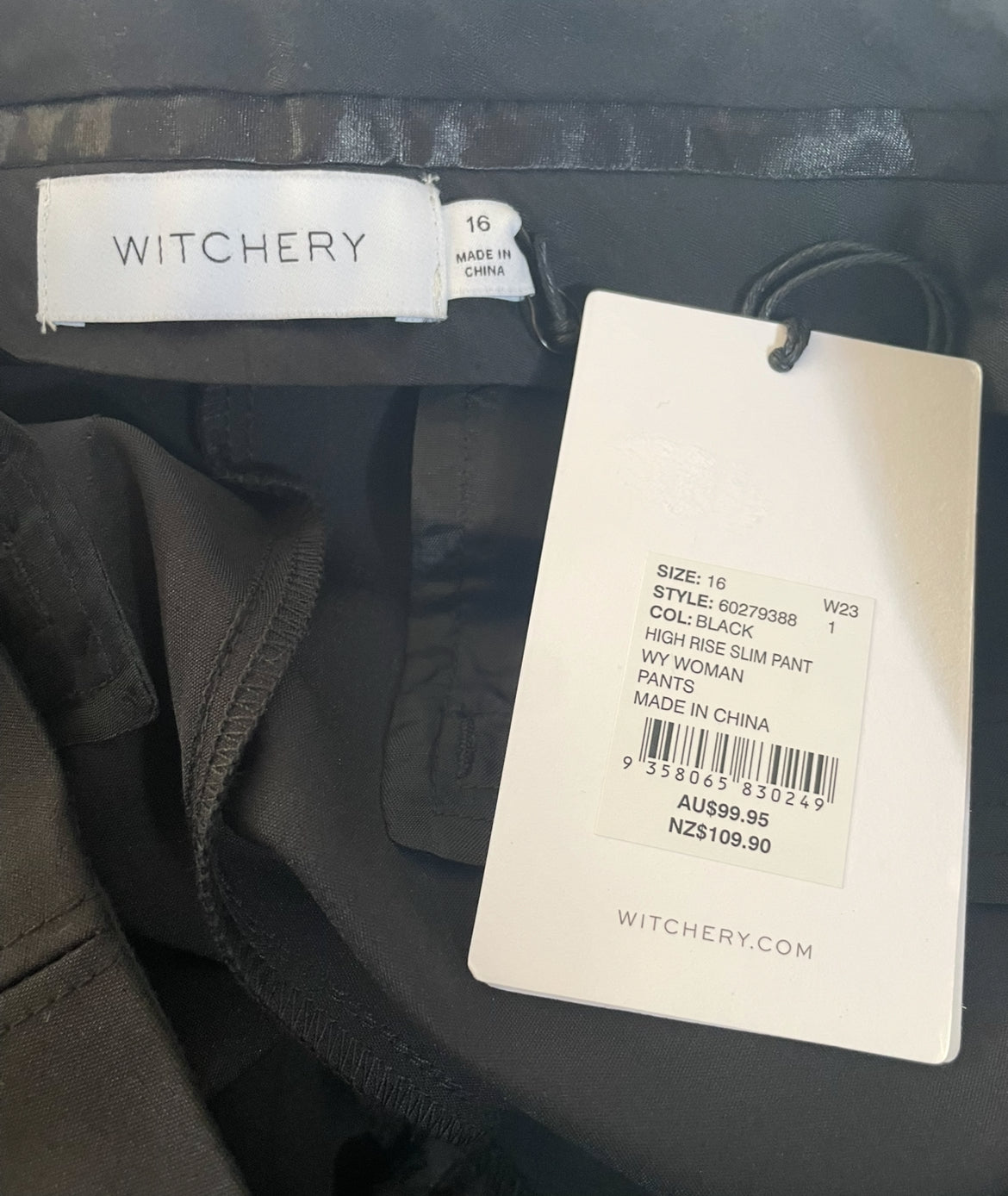 Witchery High Rise Black Slim Pants