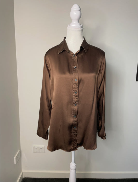 Camixa Brown Silk Preloved Shirt
